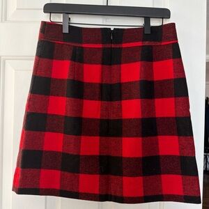 J. Crew Plaid Mini Skirt in Red and Black